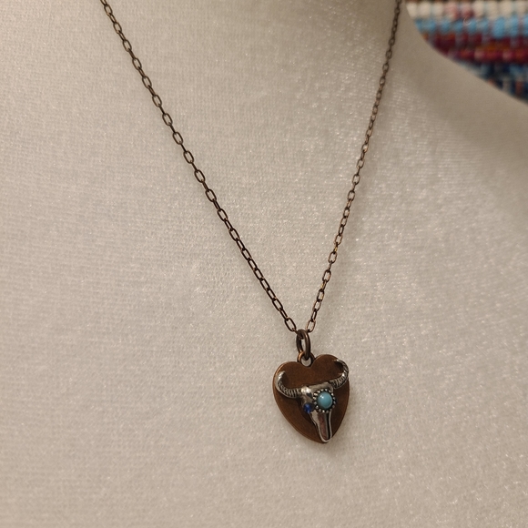 Western Longhorn Jeweled Necklace - Picture 5 of 7